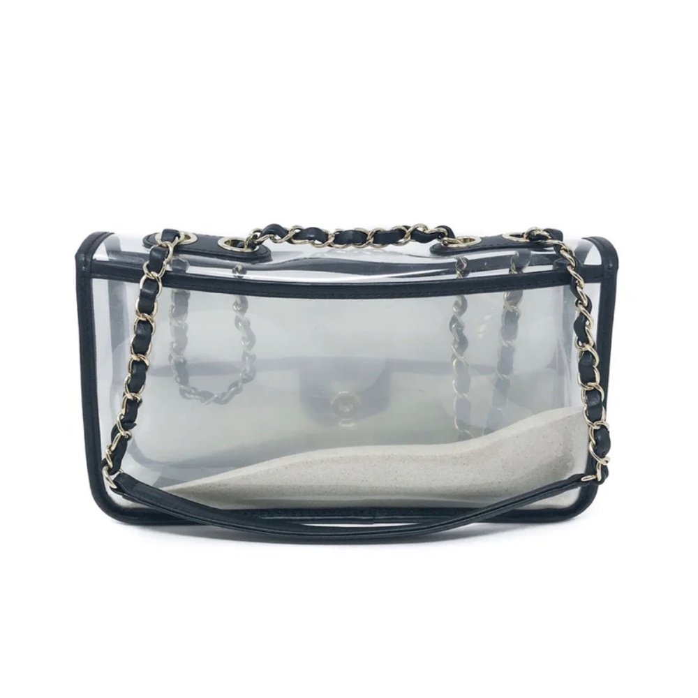 Authentic Chanel Sand By The Sea Flap Bag PVC with Lambskin Medium - Picture 3 of 10